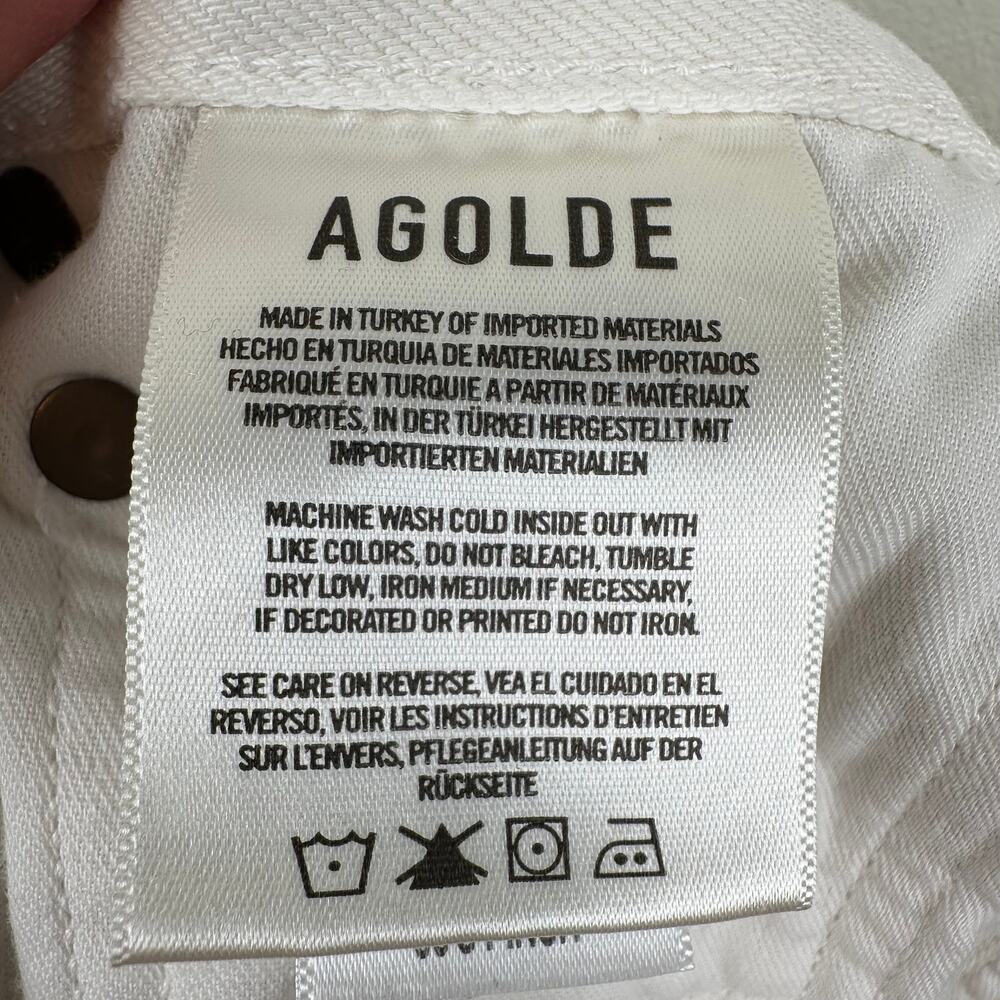 Agolde 90's Pinch Waist Ankle Jeans In Marshmallow Button Fly Organic Cotton 32 - Picture 11 of 14